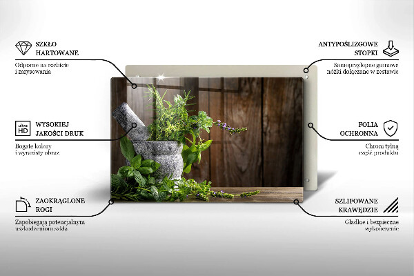 Protège plaque de cuisson Plantes herbes et bois