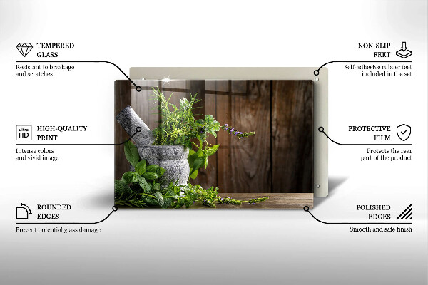 Protège plaque de cuisson Plantes herbes et bois