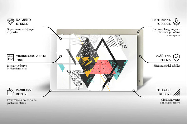 Protège plaque de cuisson Triangles abstraits
