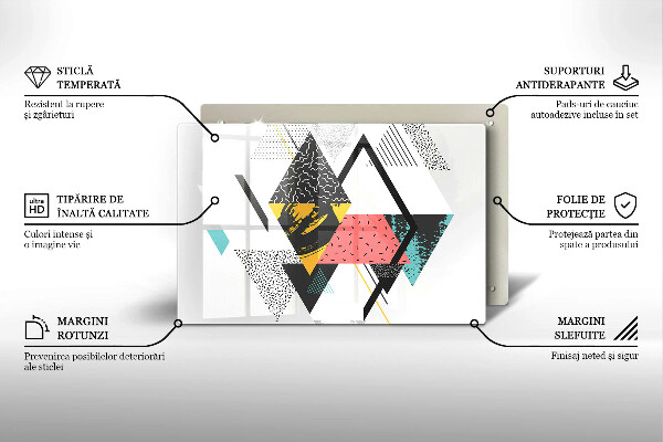 Protège plaque de cuisson Triangles abstraits