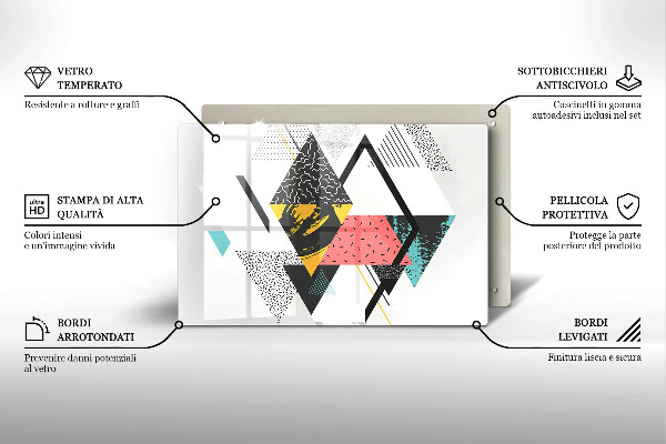Protège plaque de cuisson Triangles abstraits