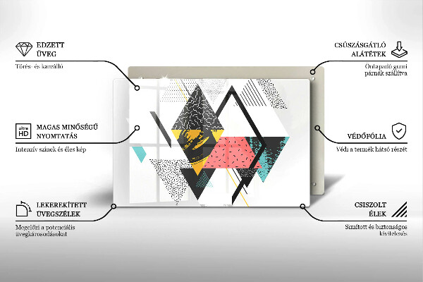Protège plaque de cuisson Triangles abstraits
