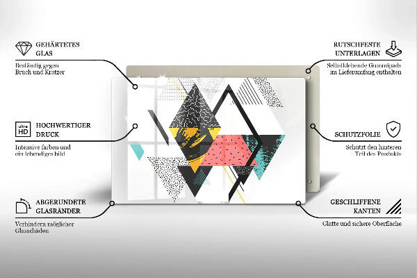 Protège plaque de cuisson Triangles abstraits