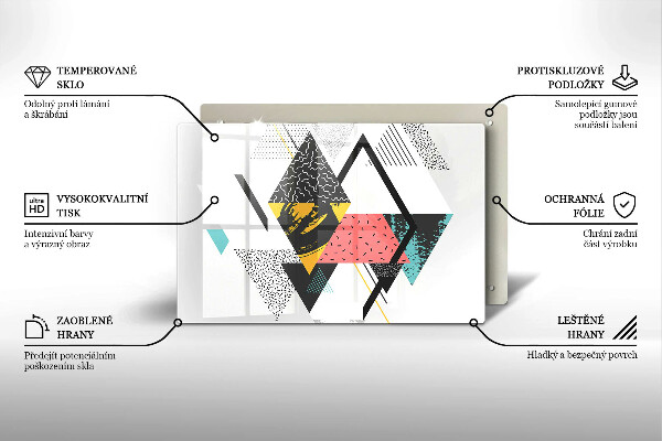 Protège plaque de cuisson Triangles abstraits