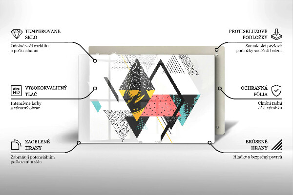 Protège plaque de cuisson Triangles abstraits