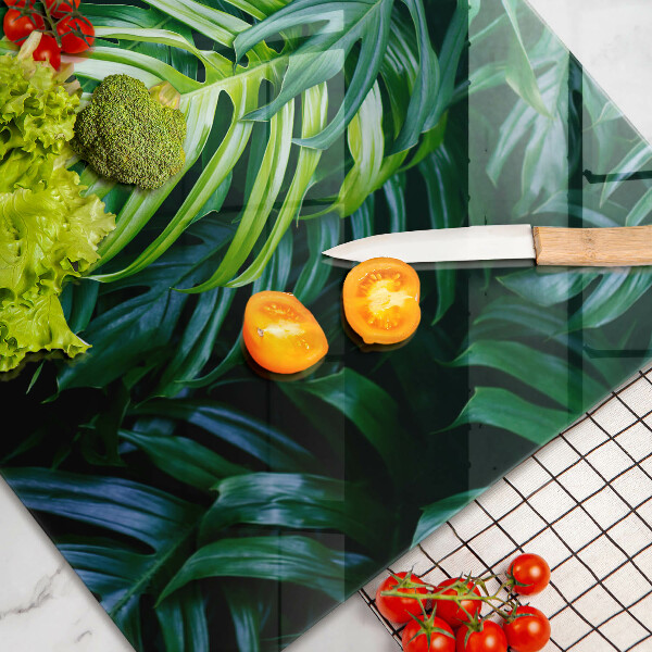 Protège plaque de cuisson Feuilles de monstera sauvage