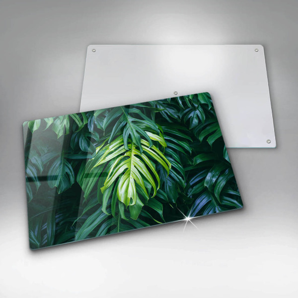 Protège plaque de cuisson Feuilles de monstera sauvage