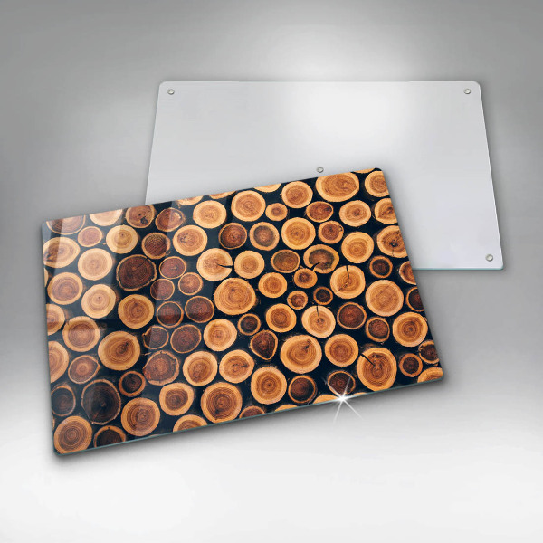 Protège plaque de cuisson Des souches d'arbres en bois