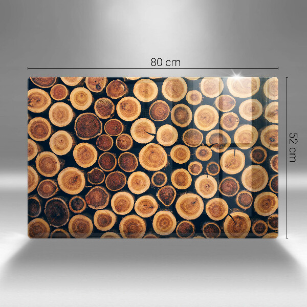 Protège plaque de cuisson Des souches d'arbres en bois