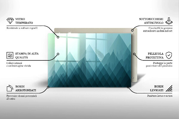 Protège plaque de cuisson Montagnes abstraites