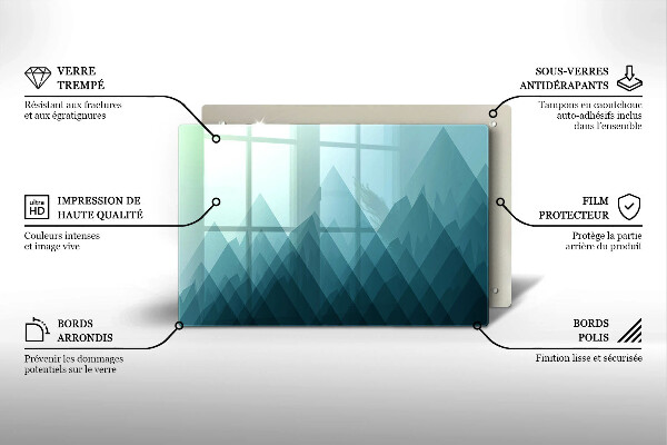 Protège plaque de cuisson Montagnes abstraites