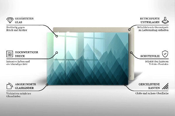 Protège plaque de cuisson Montagnes abstraites