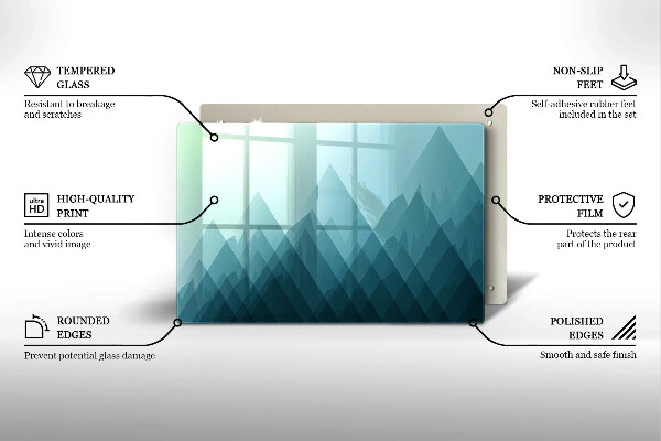 Protège plaque de cuisson Montagnes abstraites