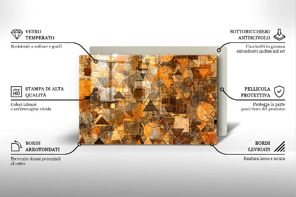 Protège plaque de cuisson Modèle sans couture de figures géométriques