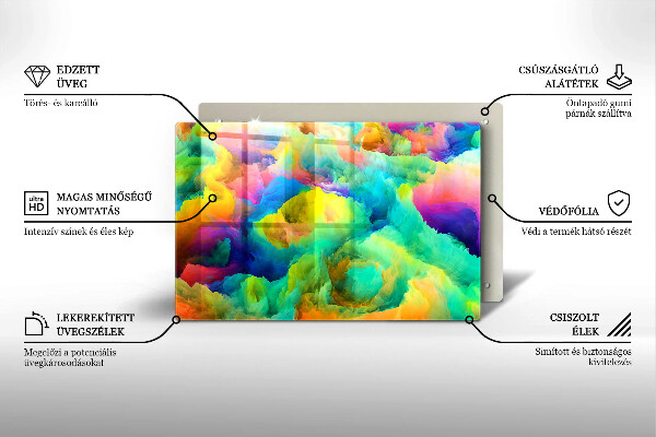 Protège plaque de cuisson Abstraction colorée