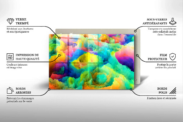 Protège plaque de cuisson Abstraction colorée