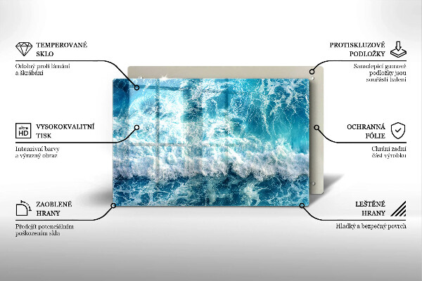 Protège plaque de cuisson Vagues d'eau de mer