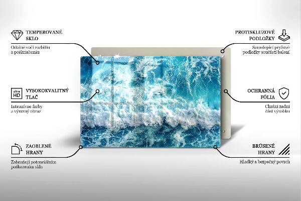 Protège plaque de cuisson Vagues d'eau de mer