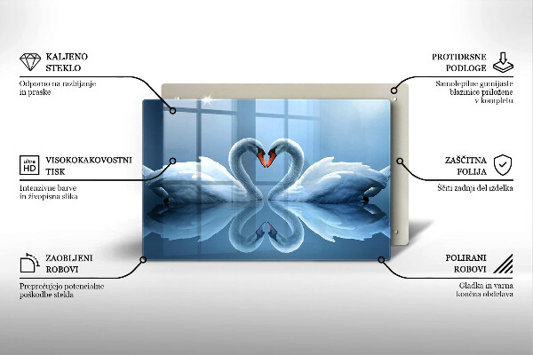 Protège plaque de cuisson Deux coeurs de cygne