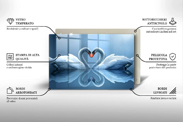 Protège plaque de cuisson Deux coeurs de cygne