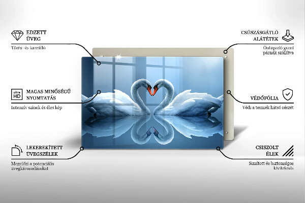 Protège plaque de cuisson Deux coeurs de cygne