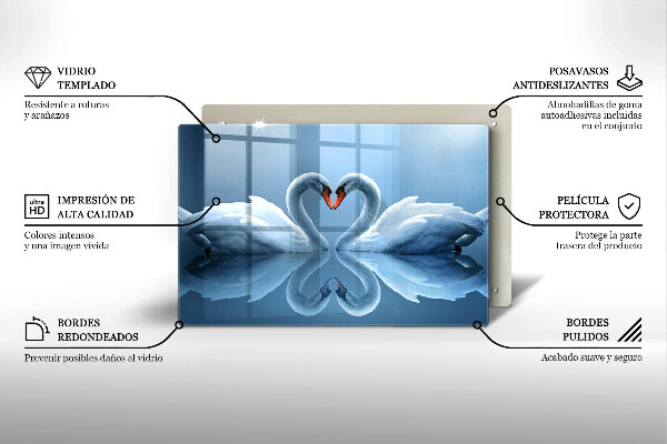 Protège plaque de cuisson Deux coeurs de cygne