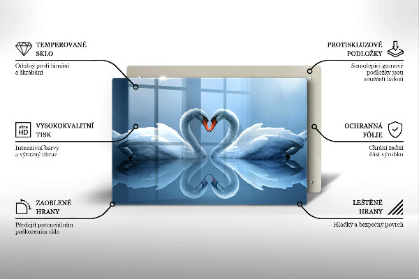 Protège plaque de cuisson Deux coeurs de cygne