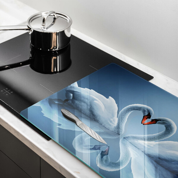Protège plaque de cuisson Deux coeurs de cygne