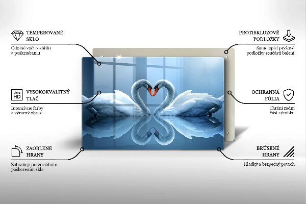 Protège plaque de cuisson Deux coeurs de cygne