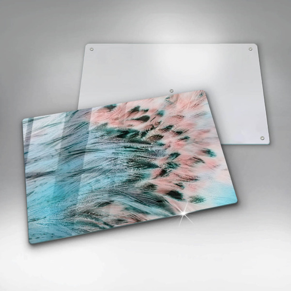 Protège plaque de cuisson Plumes d'oiseaux bohèmes