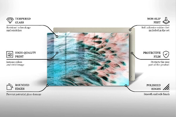 Protège plaque de cuisson Plumes d'oiseaux bohèmes