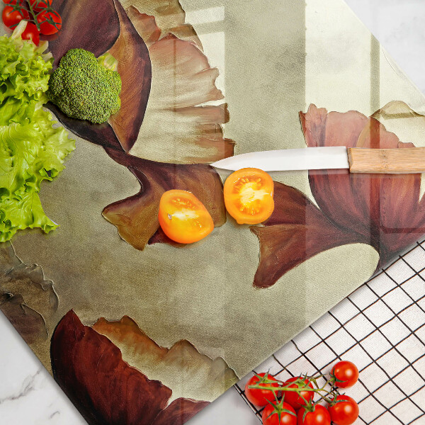 Protège plaque de cuisson Fleurs de bohème peintes