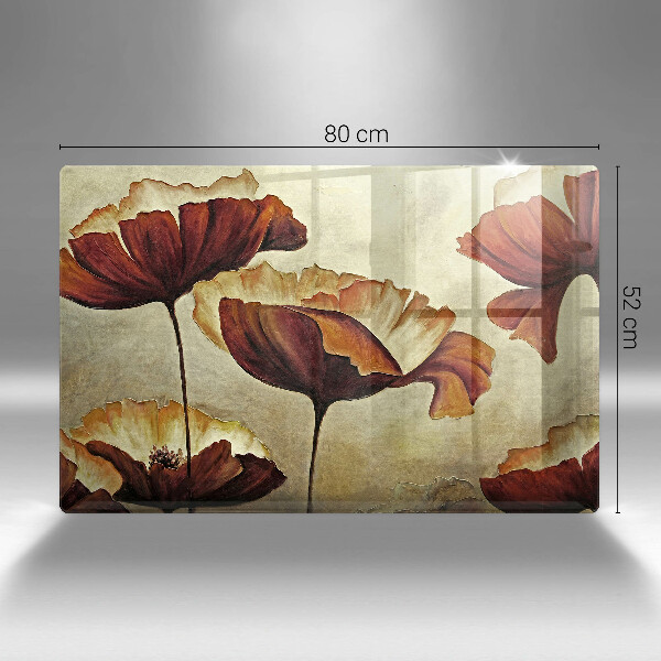 Protège plaque de cuisson Fleurs de bohème peintes