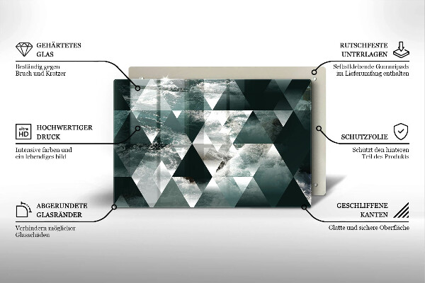 Protège plaque de cuisson Triangles et eau
