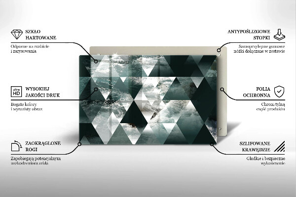 Protège plaque de cuisson Triangles et eau