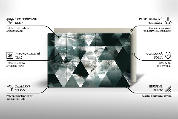 Protège plaque de cuisson Triangles et eau