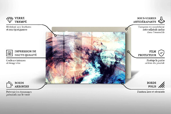 Protège plaque de cuisson Abstraction peinte