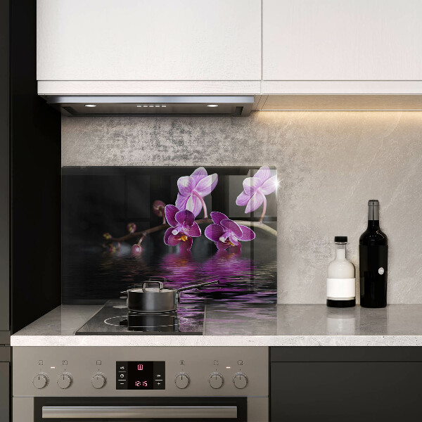 Protège plaque de cuisson Eau zen d'orchidée