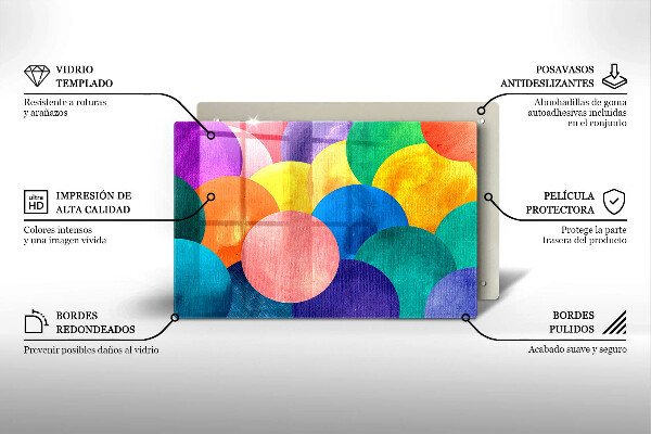 Protège plaque de cuisson Cercles colorés