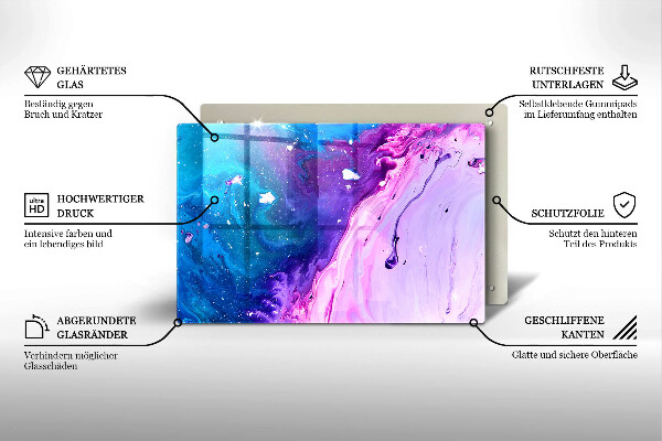 Protège plaque de cuisson Encres d'abstraction