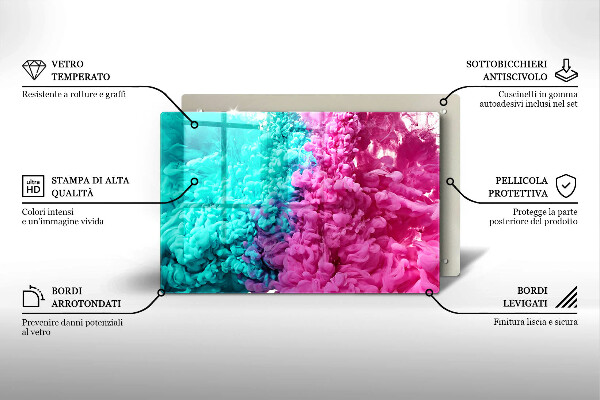 Protection pour plaque de cuisson Fumée rose turquoise