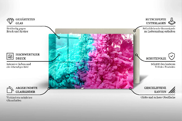 Protection pour plaque de cuisson Fumée rose turquoise