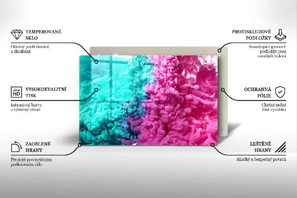 Protection pour plaque de cuisson Fumée rose turquoise