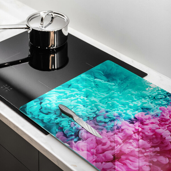Protection pour plaque de cuisson Fumée rose turquoise