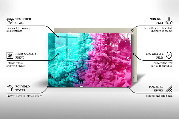 Protection pour plaque de cuisson Fumée rose turquoise