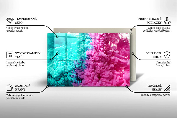 Protection pour plaque de cuisson Fumée rose turquoise