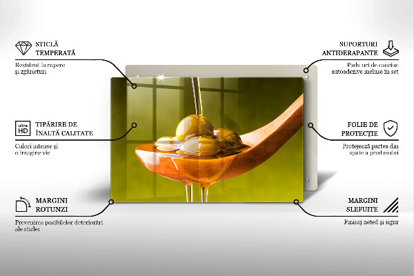 Protège plaque de cuisson Huile d'olive et olives