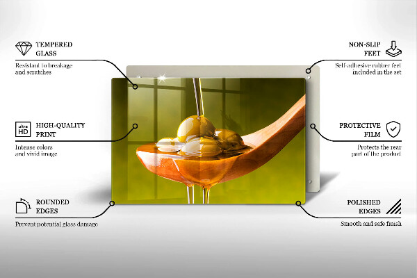 Protège plaque de cuisson Huile d'olive et olives