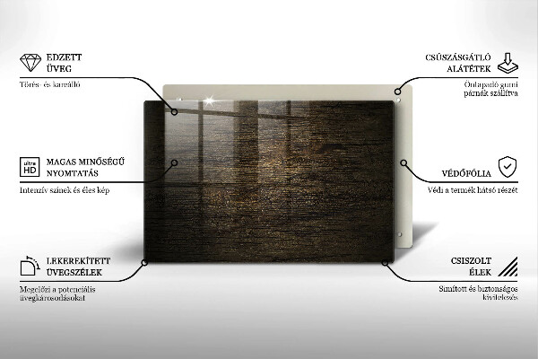 Protège plaque de cuisson Texture d'écorce de bois