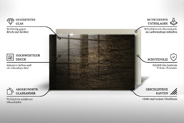Protège plaque de cuisson Texture d'écorce de bois